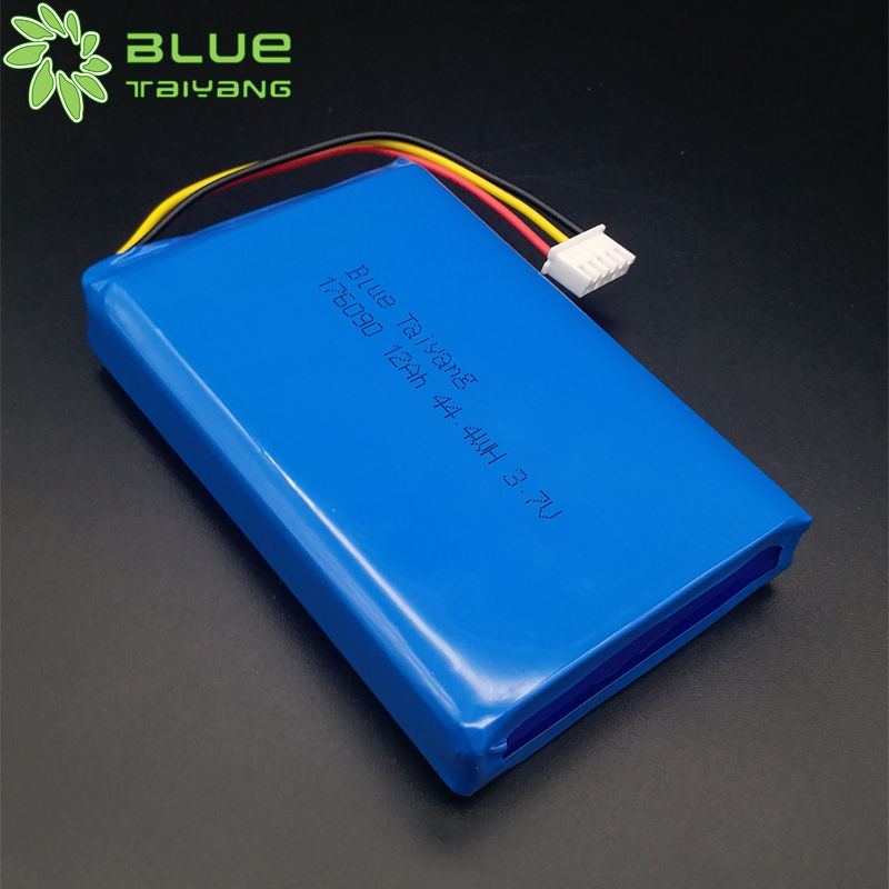 176090 rechargeable lithium polymer battery pack with 3 wires 3.7v 12ah 12000mah