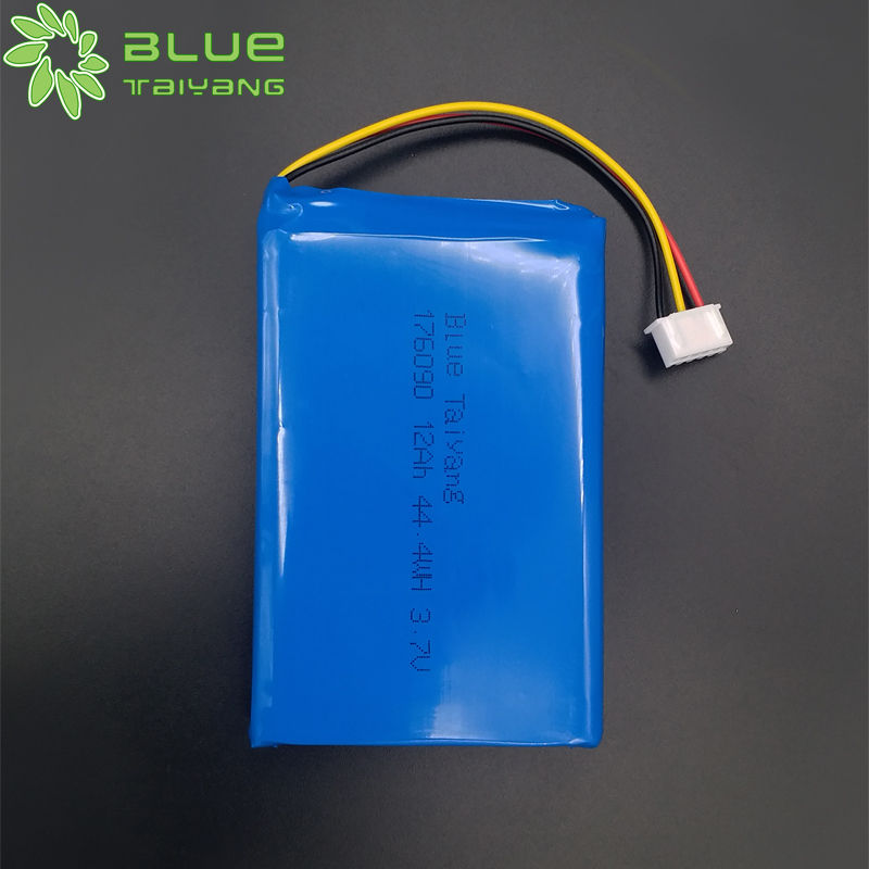 176090 rechargeable lithium polymer battery pack with 3 wires 3.7v 12ah 12000mah