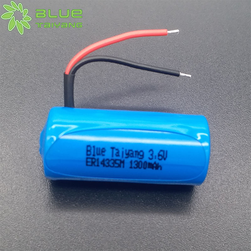 Cylindrical Li-SoCL2 battery ER14335M 3.6v 1300mah