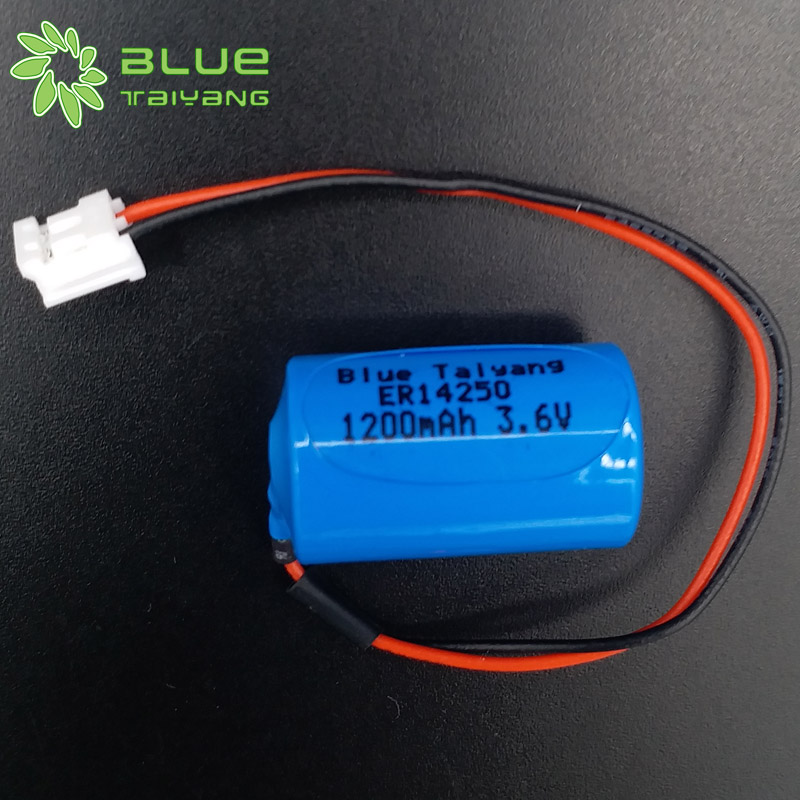 ER14250 3.6v 1200mah cylindrical li-socl2 lithium battery