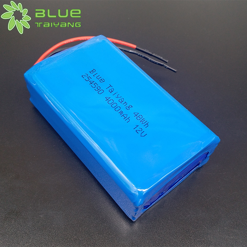 Blue Taiyang LP254590 12v li polymer battery pack rechargeable lithium polymer battery 3s lipo 12v 4000mah suppliers