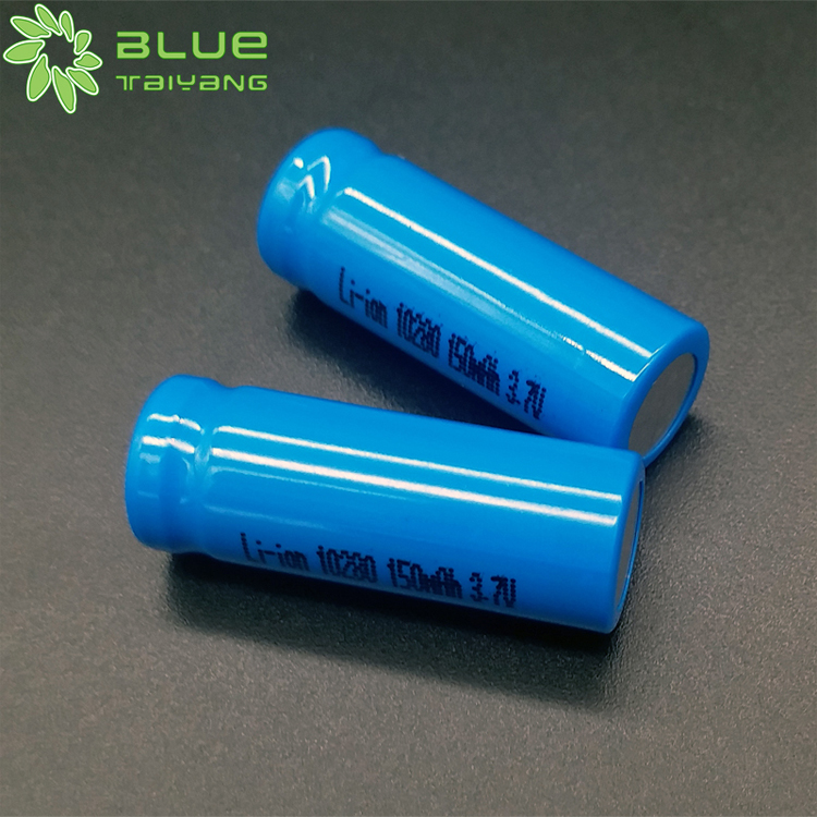 Rechargeable 3.7v cylindrical li-ion battery 10280 150mah 0.555wh