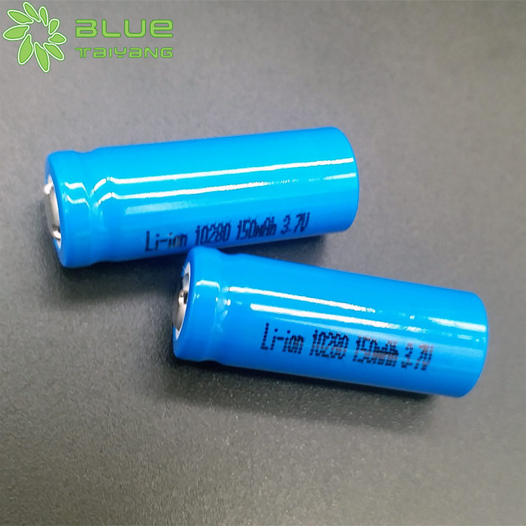 Rechargeable 3.7v cylindrical li-ion battery 10280 150mah 0.555wh