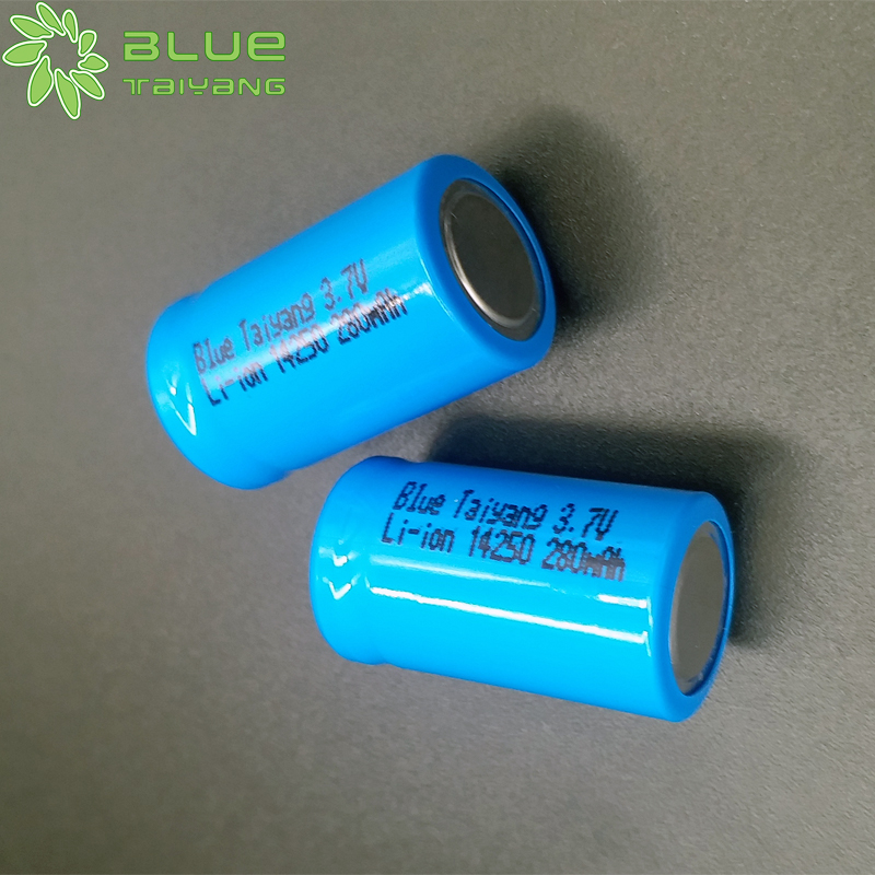 cylindrical rechargeable lithium ion battery14250 280mah 3.7v  li ion battery