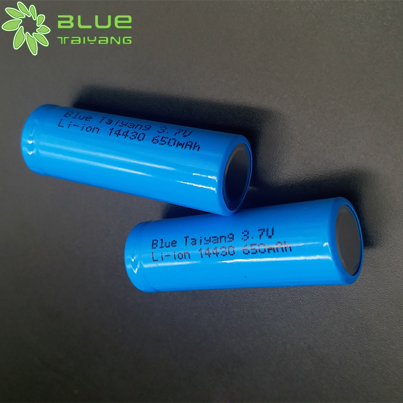 3.7v 650mah rechargeable lithium ion batteries icr 14430 3.7v li ion battery