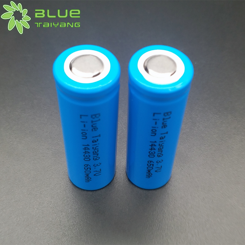 3.7v 650mah rechargeable lithium ion batteries icr 14430 3.7v li ion battery