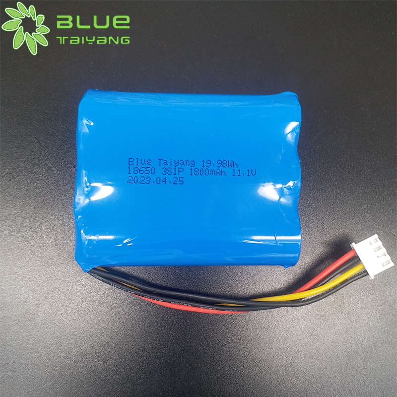 cylindrical rechargeable 18650 3S1P 1800mah 11.1V lithium ion battery pack
