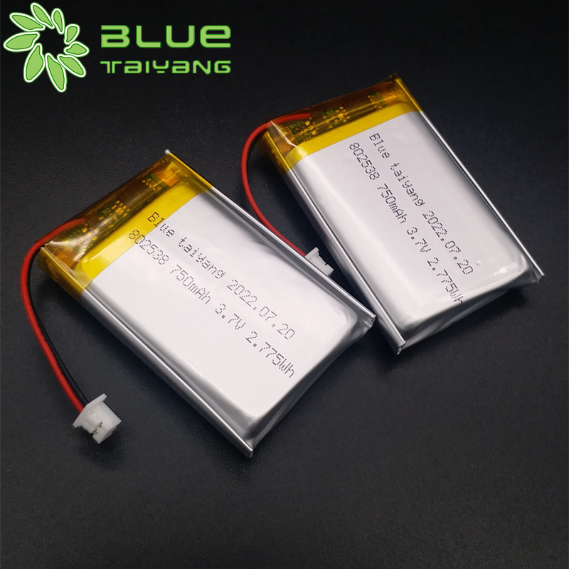 802538 lithium polymer batteries 3.7v 750mah 2.775wh li ion rechargeable battery