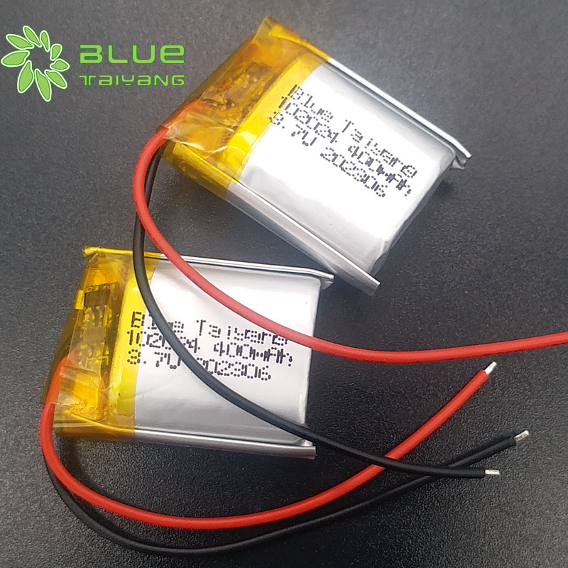 Customized 102024 3.7v 400mah rechargeable lithium battery for sensor thermometer radio