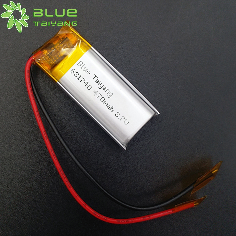 Small size and high capacity rechargeable 681740 3.7V 470mAh lithium polymer battery