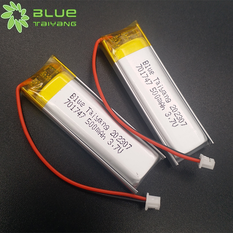 Rechargeable lithium polymer battery 701747 3.7v lipo 500mah 1.85wh battery