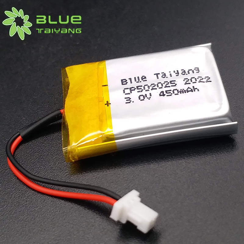 Non-rechargeable CP502025 3V 450mAh primary lithium soft battery