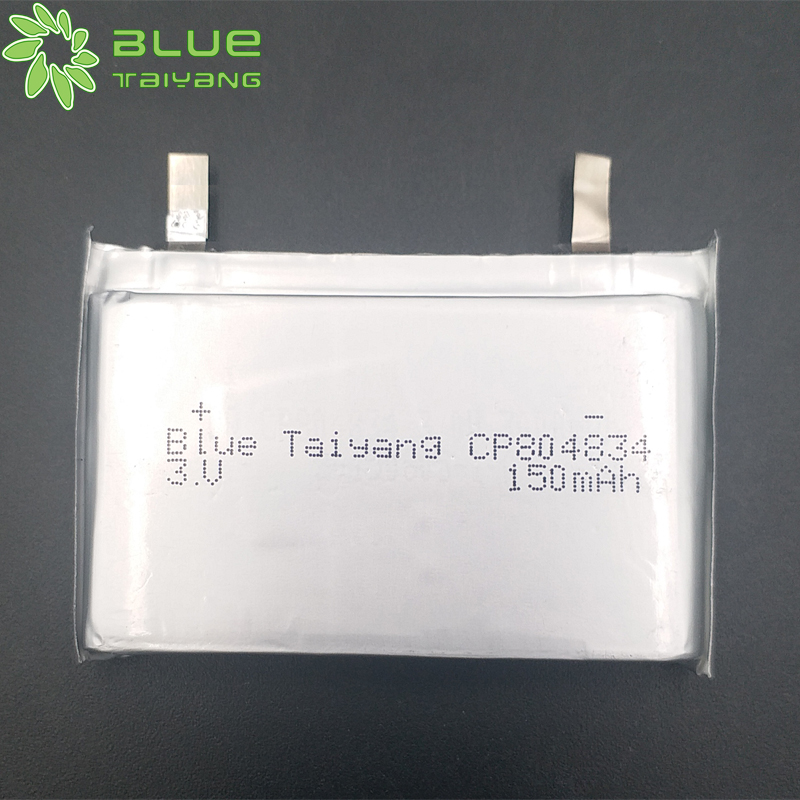 Non-rechargeable cp804834 3v 150mah lithium battery limno2 battery