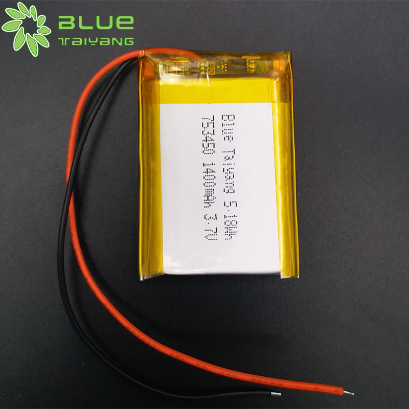 753450 4.0v 1400mah recargable lithium polymer batteries 3.7v 1400mah li polymer battery for bottle blender