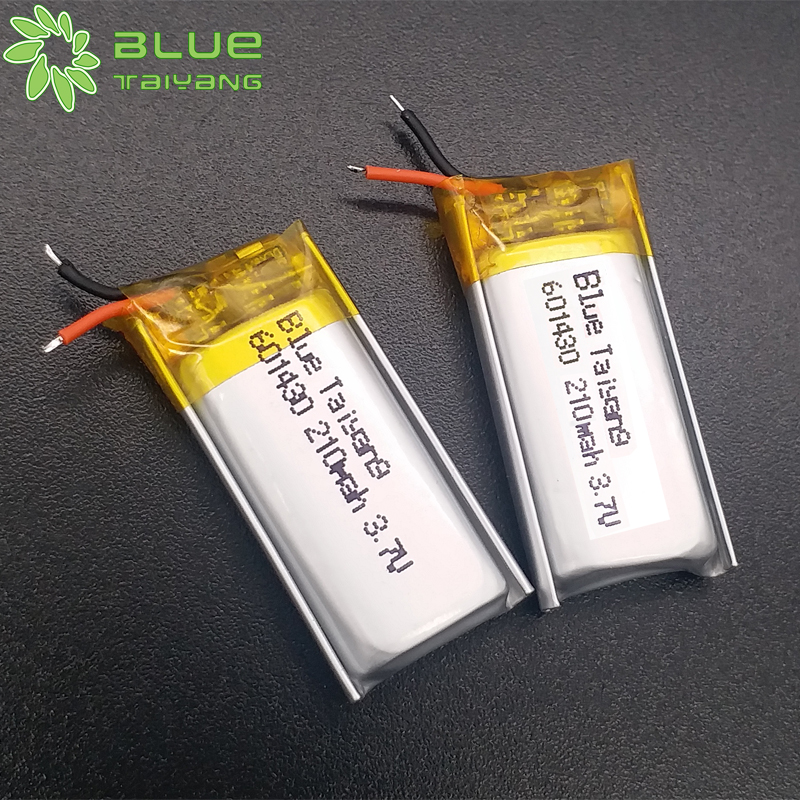 601430 210mah 3.7v rechargeable lithium polymer battery for overdrive  headset