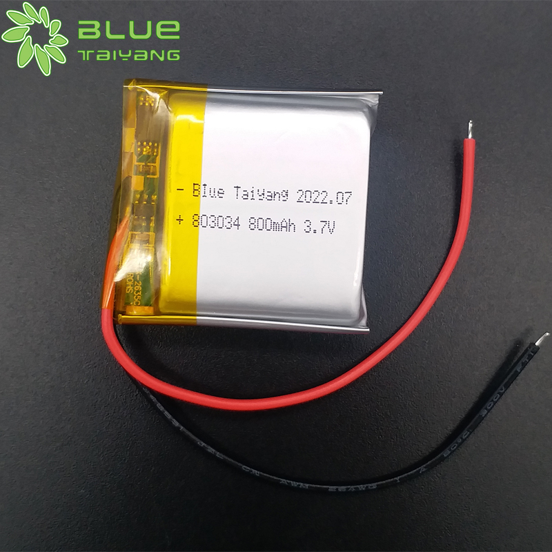 803034 3.7v 800mah 2.96wh rechargeable 4.2v 800mah lithium polymer battery