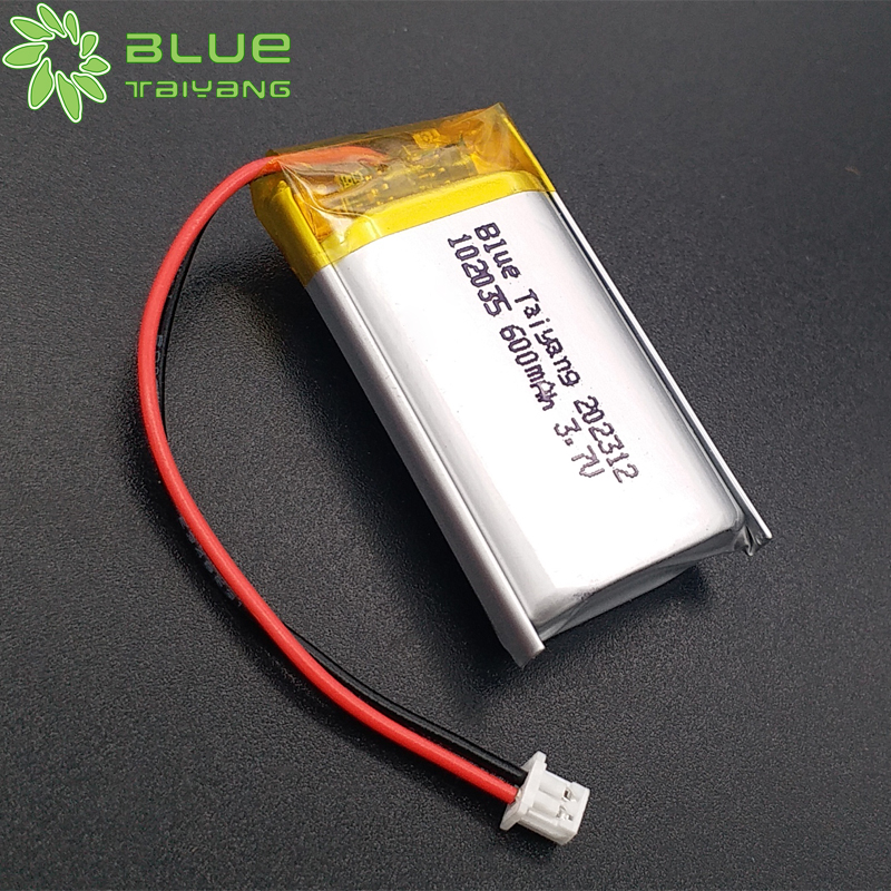 102035 600mah 3.7V 22.2wh rechargeable polymer lithium batteries
