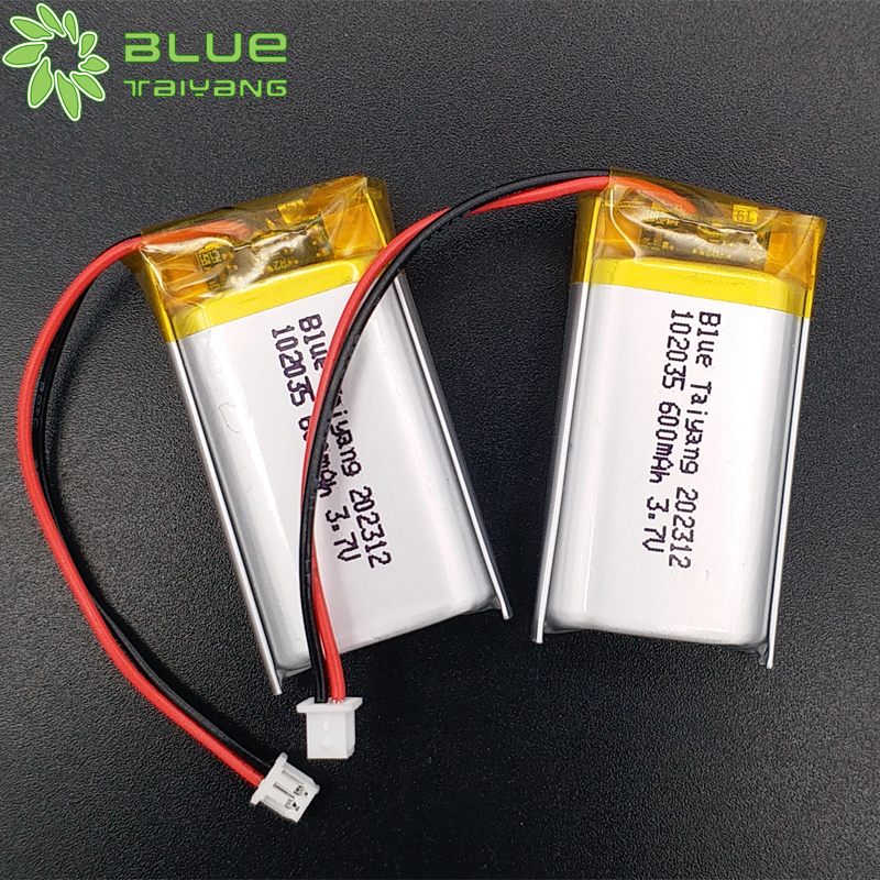 102035 600mah 3.7V 22.2wh rechargeable polymer lithium batteries