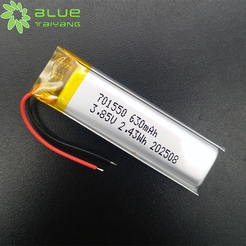 701550 Custom Rechargeable Batterie Lipo 3.85v 630mah Li Polymer Battery