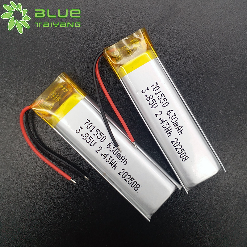 701550 Custom Rechargeable Batterie Lipo 3.85v 630mah Li Polymer Battery