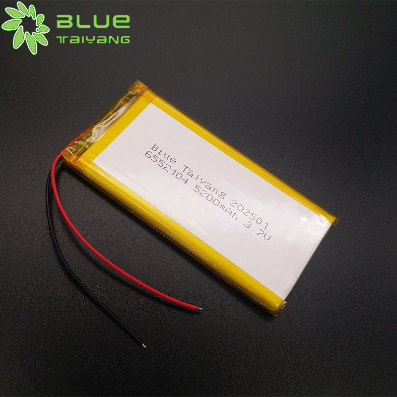 Custom Rechargeable Lipo Battery 6552104 3.7v 5200mah Lithium Polymer Battery
