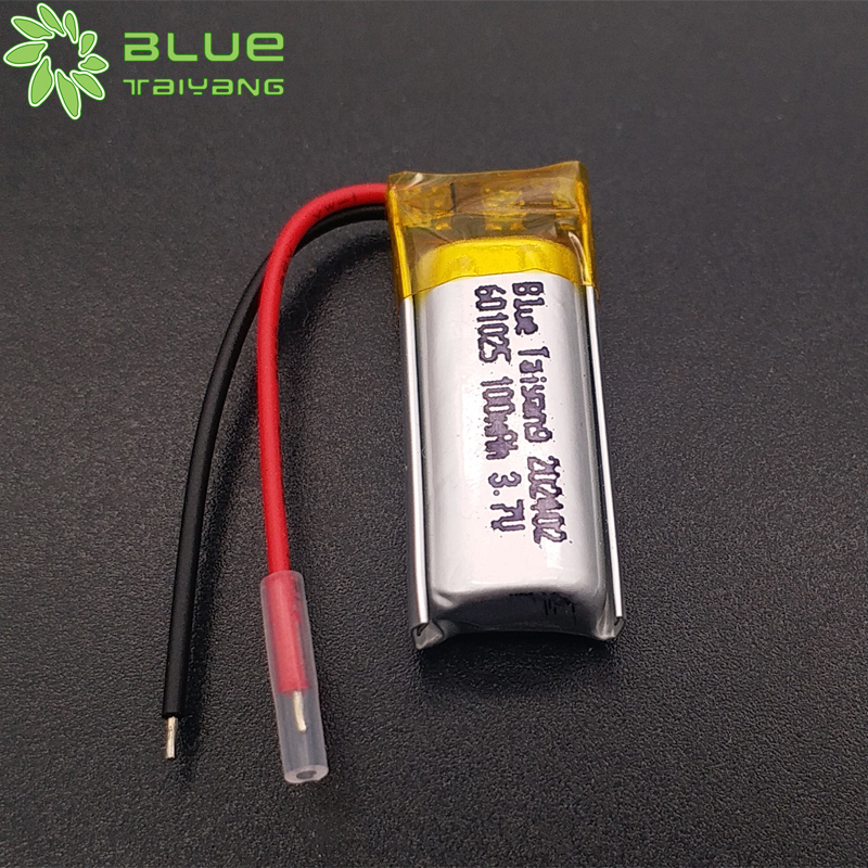 Custom Rechargeable Litio-ion Battery 601025 100mah 3.7 v Mini Lithium Battery