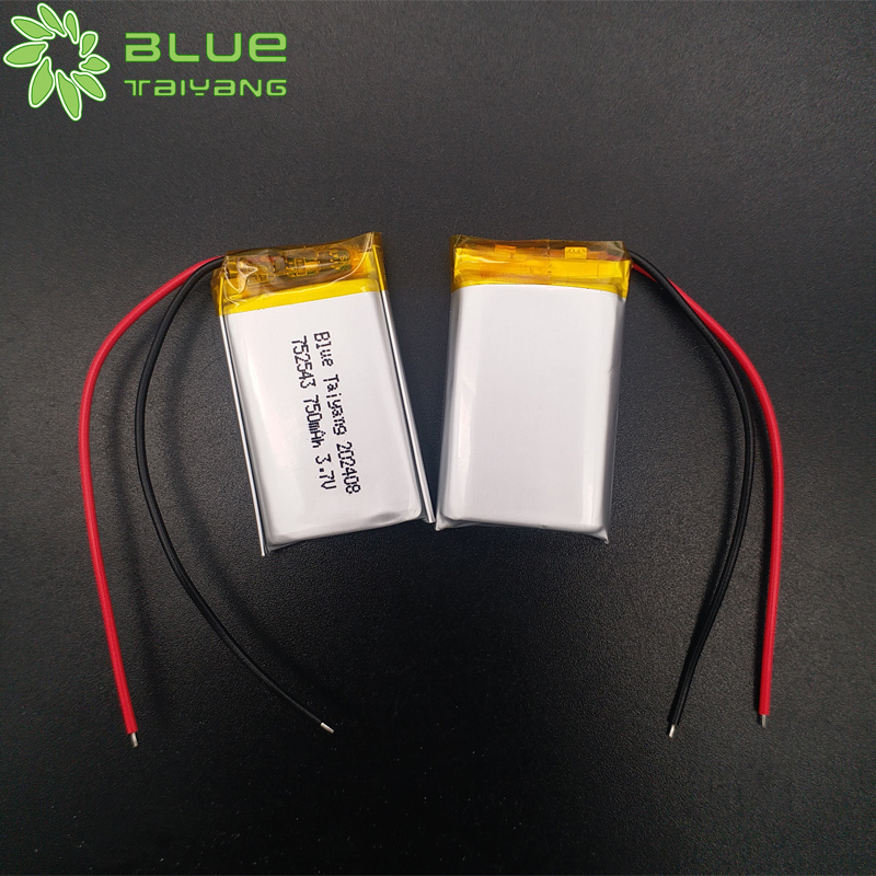 Custom Rechargeable Li-ion Battery 752543 3.7v 750mah Lithium Polymer Battery
