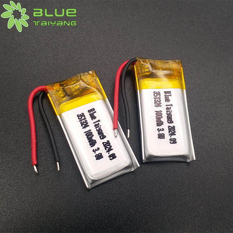 Small Rechargeable Battery Li-po Batteries Cells 351324 3.8v 100mah Custom Lipo Battery