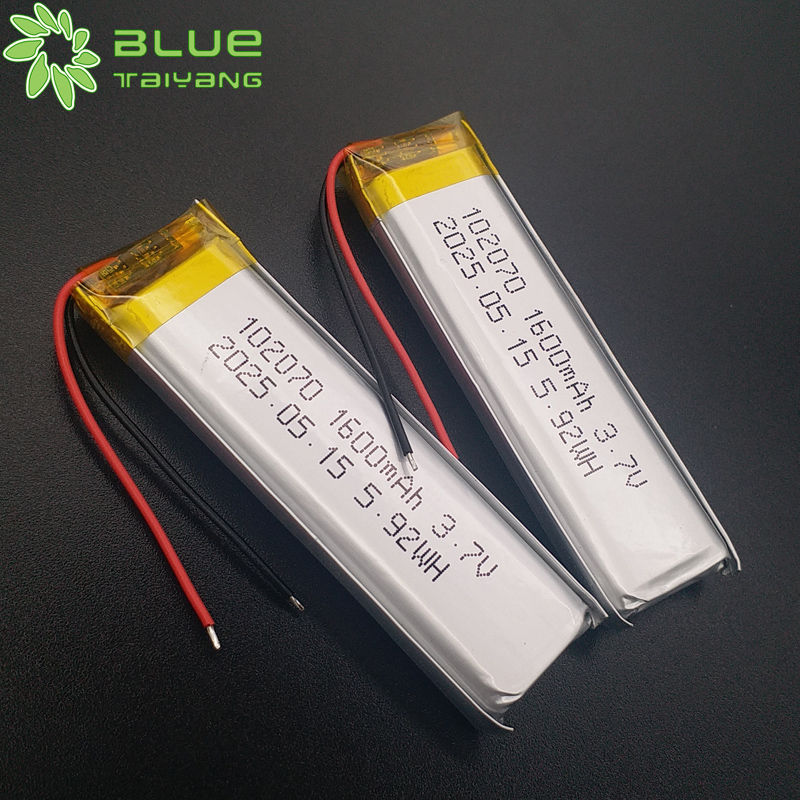 Li-ion Polymer Battery 102070 3.7v 1600mah Custom Rechargeable Lithium Battery