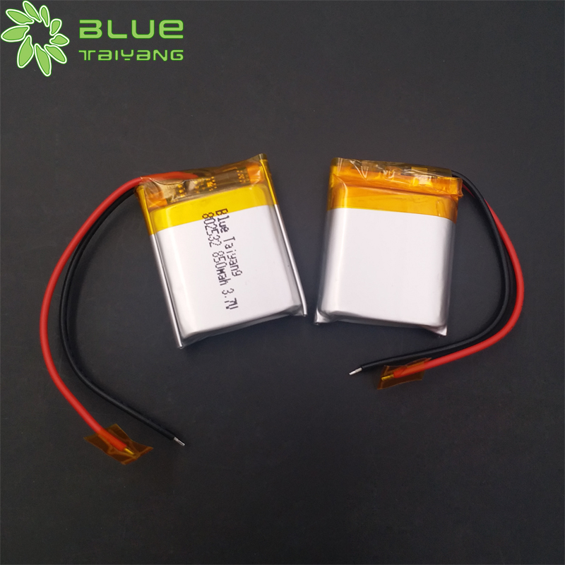 Custom Bateria 802532 lipo pouch battery 850mah 3.7v power bank