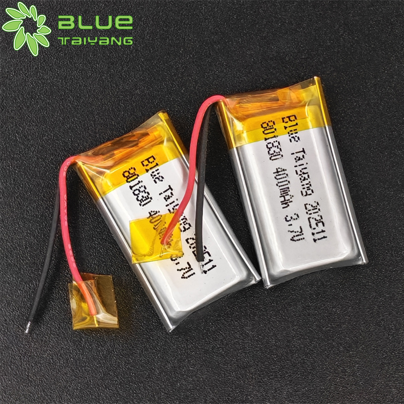 801830 Custom Rechargeable Bateria Lipo 1s 400mah 3.7v Lityum Polimer Pil