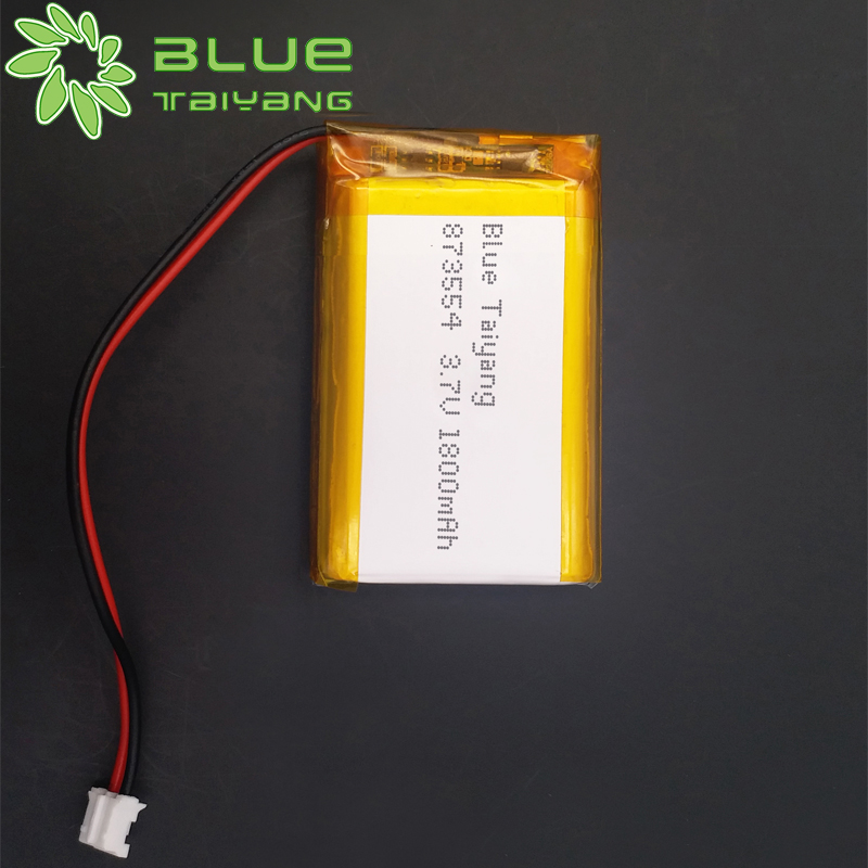 li ion 873554 rechargeable lithium polymer battery 3.7v 1800mah 6.66wh battery