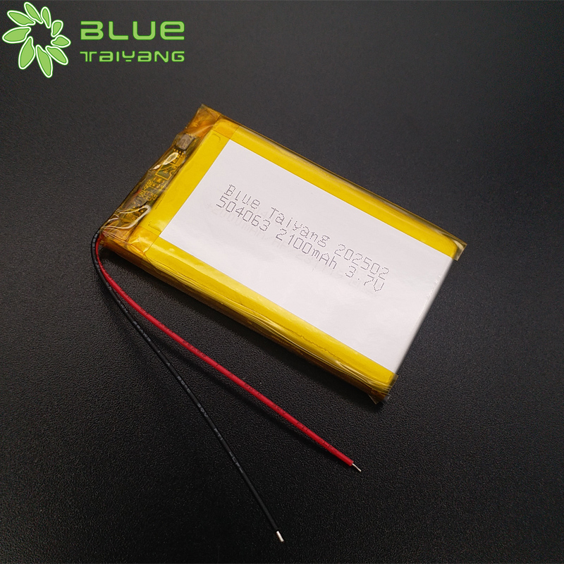 504063 custom batterie rechargeable li polymer 3.7v 2100mah battery