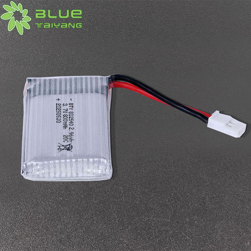 high discharge rate lipo battery 3.7v 800mah 802540 2.96wh Lithium battery manufacturer