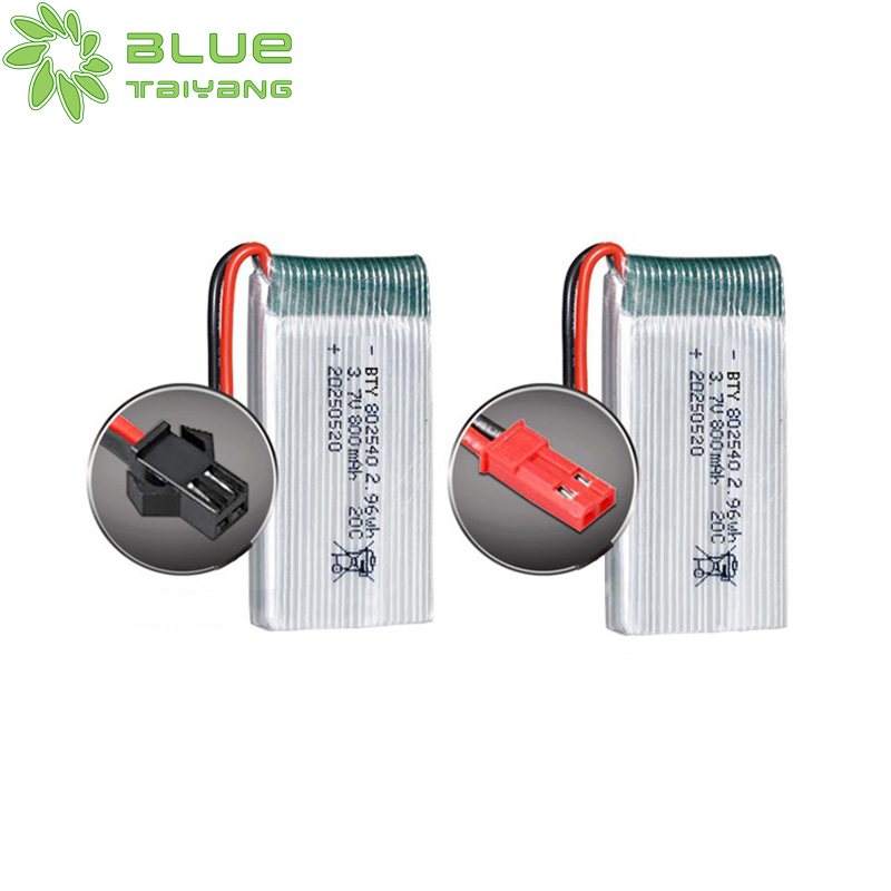 high discharge rate lipo battery 3.7v 800mah 802540 2.96wh Lithium battery manufacturer