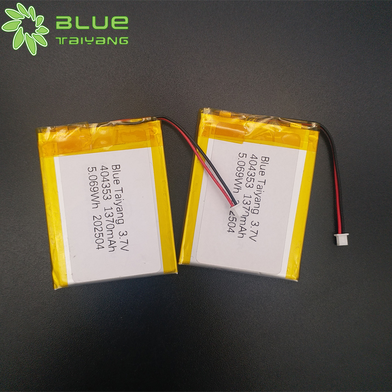 404353 batterie rechargeable 1370mah 3.7v 5.069wh 1300mah lithium polymer battery