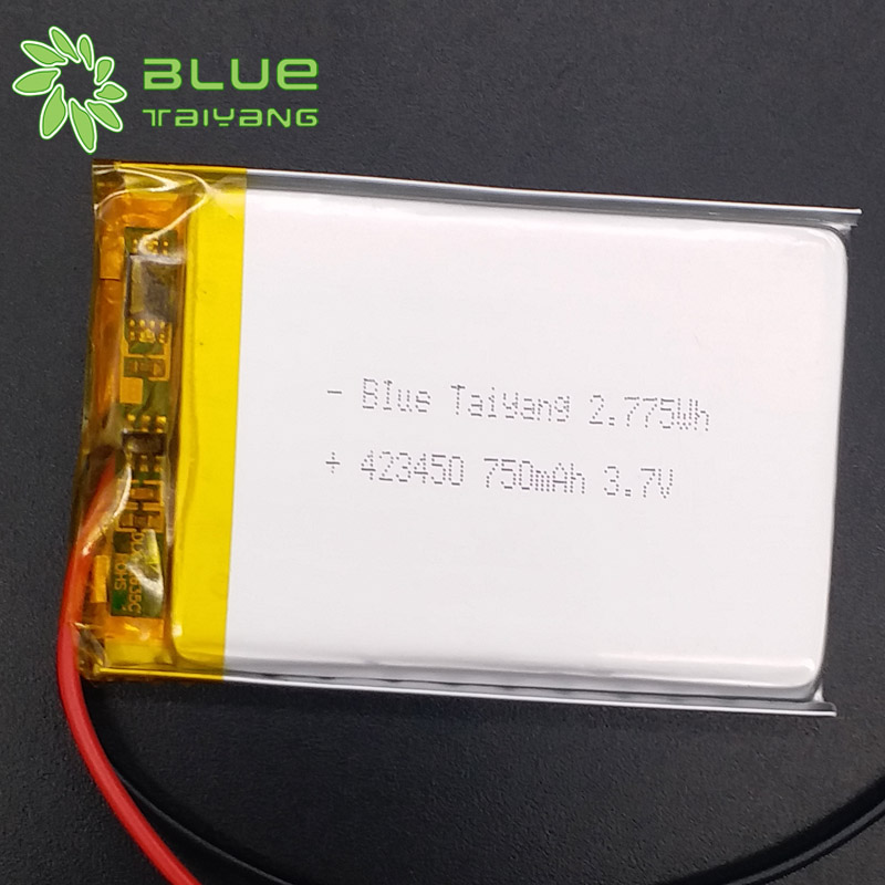 3.7v Rechargeable Gsp Battery Lithium Polymer Battery 423450 750mah Battery