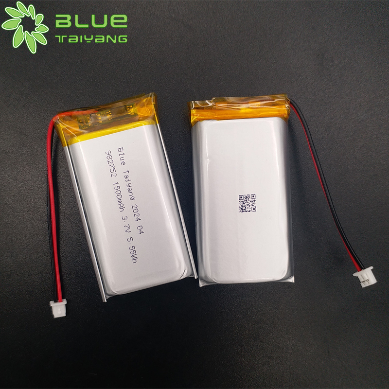 982752 rechargeable lipo battery 3.7v 1500mah 5.55wh lithium ion battery