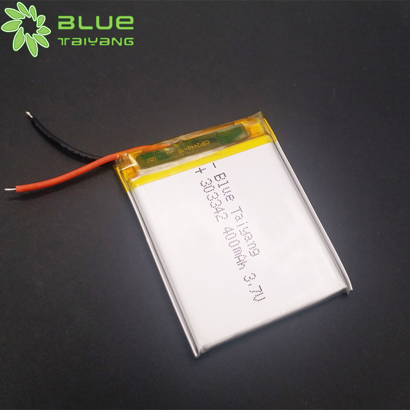 customized small thin 400mah 4v polymer 303342 3.7v lipo battery 400mah 1.48wh lithium polymer rechargeable battery