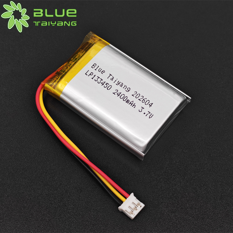 133450 rechargable li ion battery 2400mah volt 3.7v lithium polymer battery