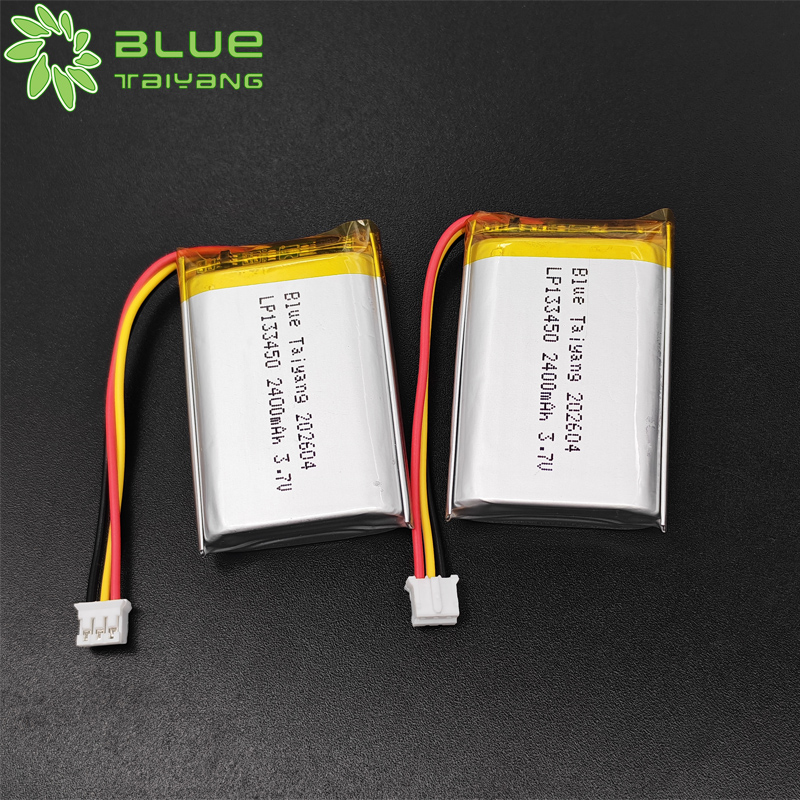 133450 rechargable li ion battery 2400mah volt 3.7v lithium polymer battery
