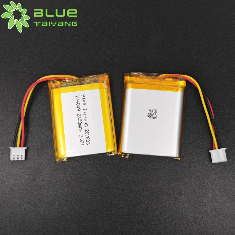 104049 Customized rechargeable lipo battery 3.6v 2350mah 8.46wh lithium polymer battery