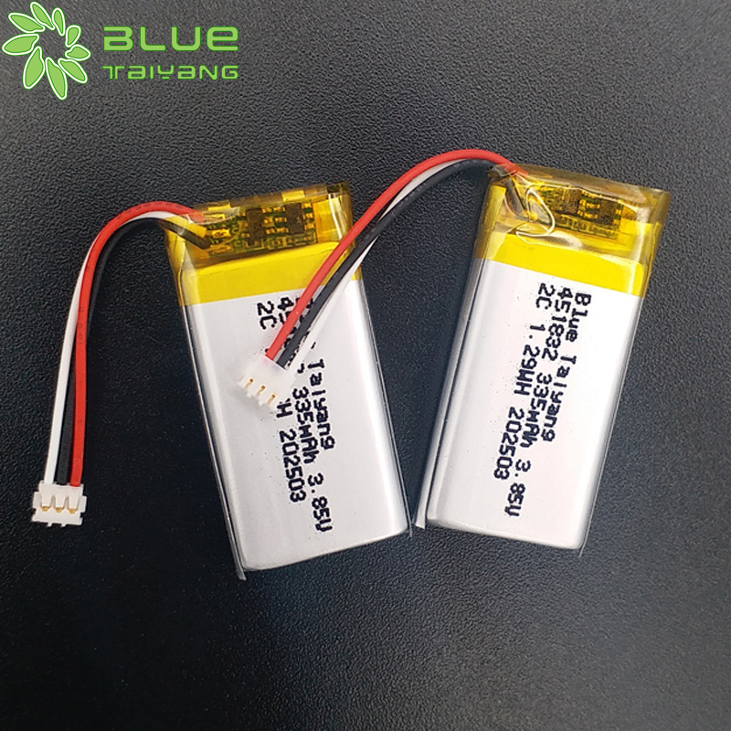 451832 lithium lipo battery3.7v battery 335mah bluetooth earphone battery 330mah