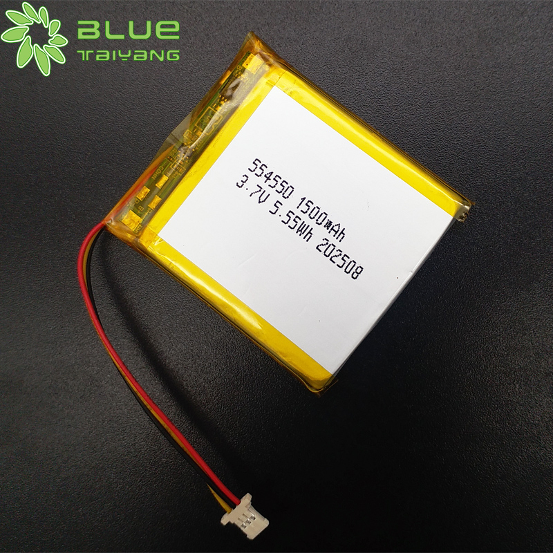 554550 rechargeable lipo cell li ion battery 3.7v 1500mah lithium battery