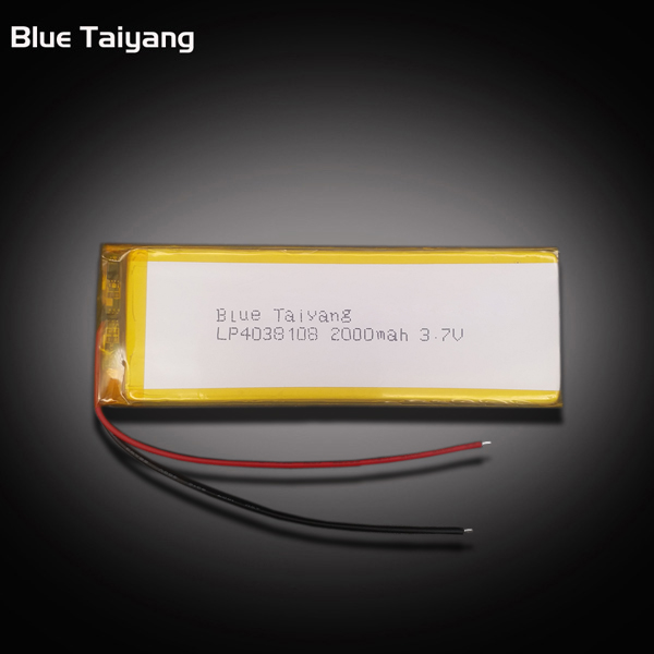 4038108 rechargeable lithium polymer 3.7v 2000mah 7.5wh battery 2000mah