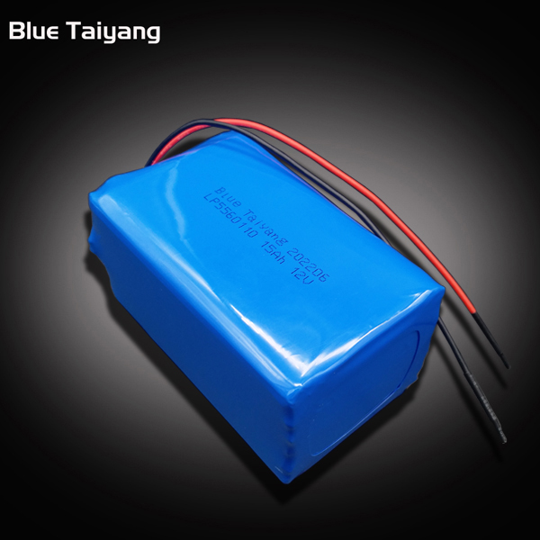 Rechargeable LP5560110 12v 11.1v 15000mah polymer lithium ion battery pack 12v 15ah