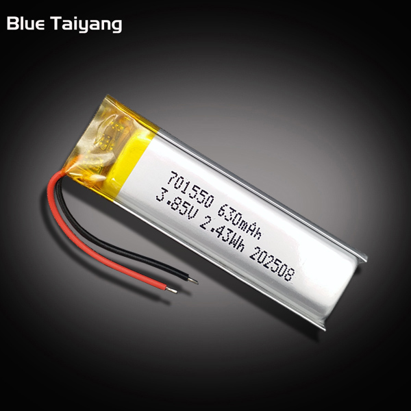 701550 Custom Rechargeable Batterie Lipo 3.85v 630mah Li Polymer Battery