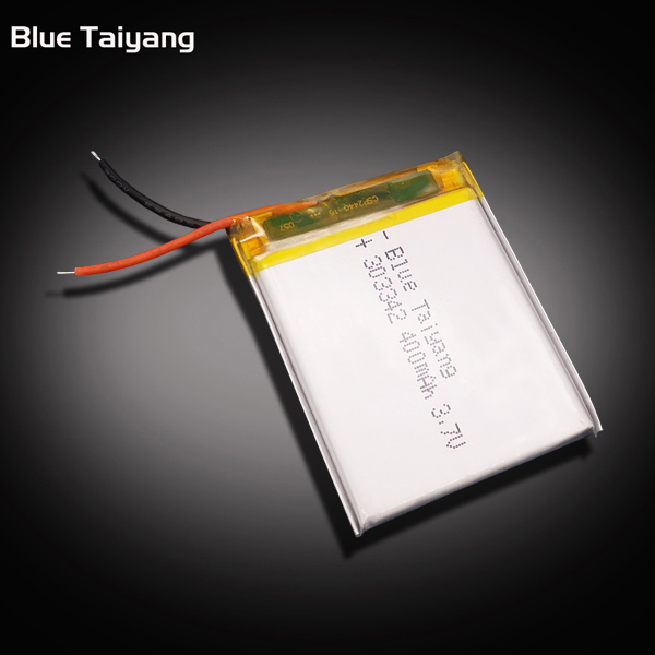 customized small thin 400mah 4v polymer 303342 3.7v lipo battery 400mah 1.48wh lithium polymer rechargeable battery